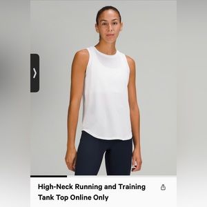 Lululemon high neck run and train white tank